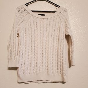 American Eagle white cable knit sweater